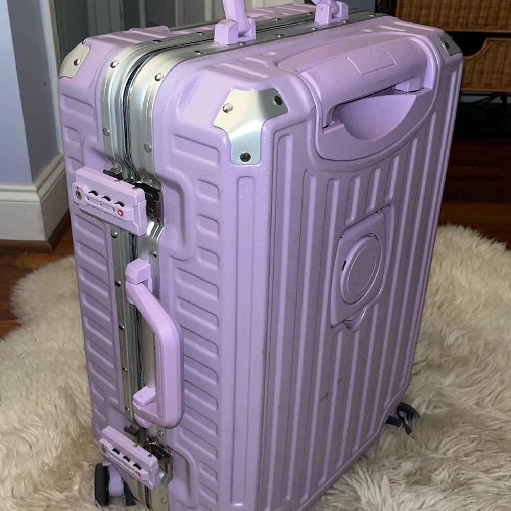20" Carry-On Aluminum Frame ABS + PC Shell Suitcase - ZIPPERLESS - Picture 2 of 9